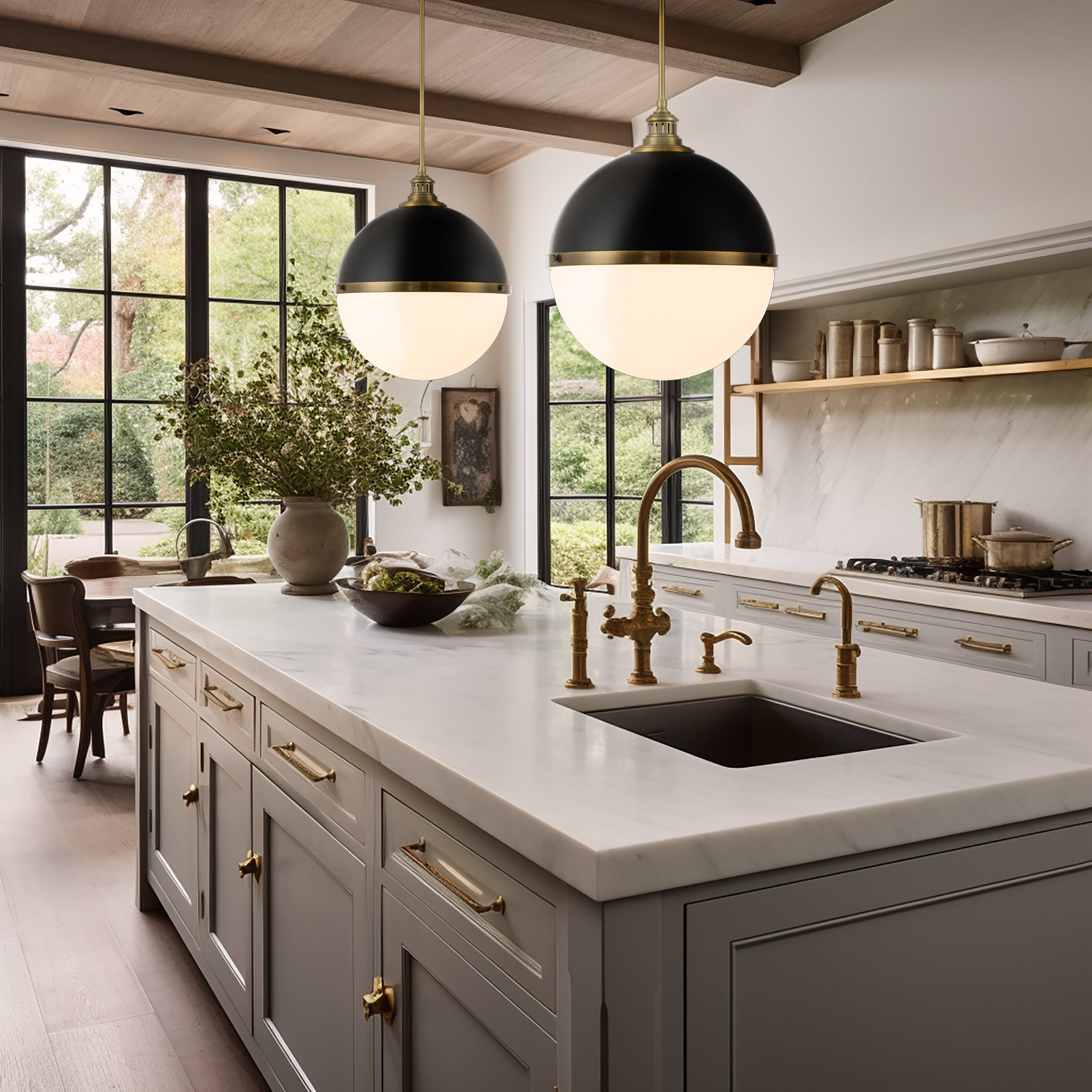 Vorey 1 Light 17.5 inch Coal And Oxidized Aged Brass Pendant Ceiling Light